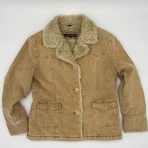 Vintage Y2K fur trimmed Steve Madden Tan Teddy Jacket